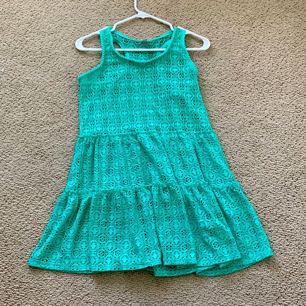 Girls Cat and Jack sea foam green pool dress. Size 10/12.